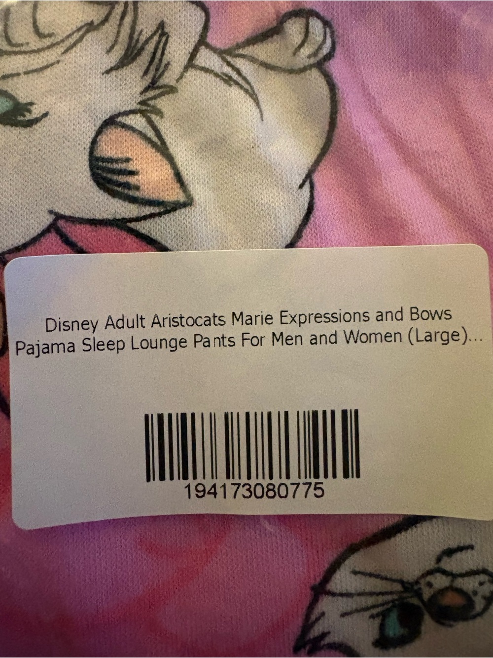 Aristocats Marie Disney Pajama Pants L NWT - Picture 3 of 4